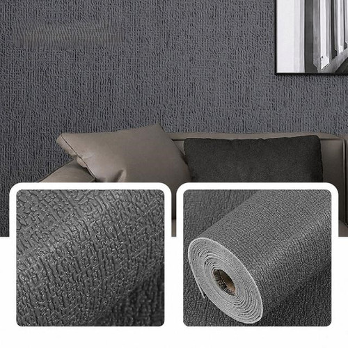 کاغذ دیواری پشت چسبدار رنگ طوسی پررنگ سایز 280 در 50 سانت با ضخامت 2 میل