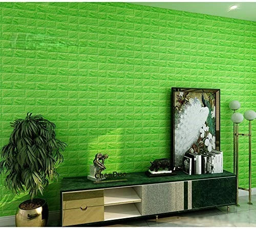 دیوارپوش فومی پشت چسبدار70*77 (طرح سبز) به عنوان tv wall