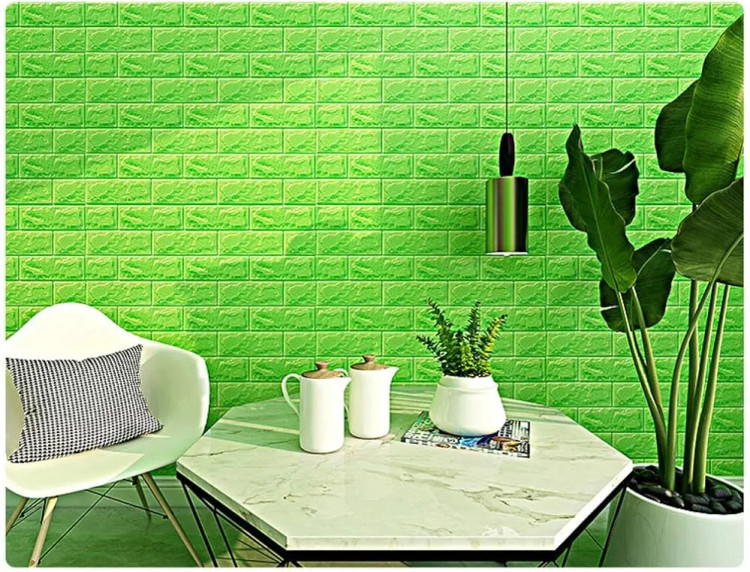 دیوارپوش فومی پشت چسبدار70*77 (طرح سبز) در کافه