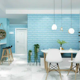 دیوارپوش فومی پشت چسبدار 70*77 (طرح آّبی روشن) در خانه