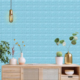 دکوراسیون خانه با دیوارپوش فومی پشت چسبدار 70*77 (طرح آّبی روشن)