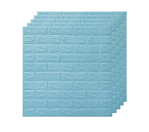 تصویر دیوارپوش فومی پشت چسبدار 70*77 (طرح آّبی روشن)