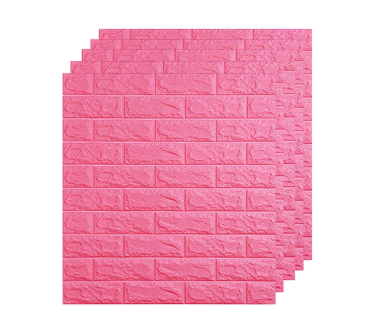 دیوارپوش فومی پشت چسبدار70*77 (طرح صورتی تیره)